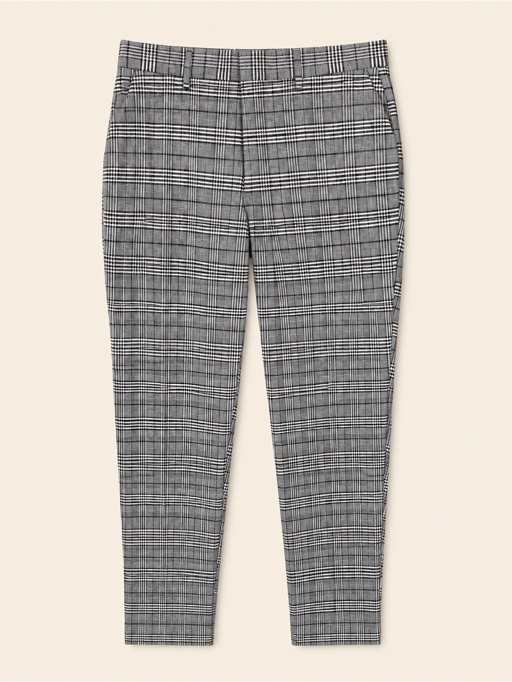 J. Crew Black and Gray Plaid Cropped Trousers